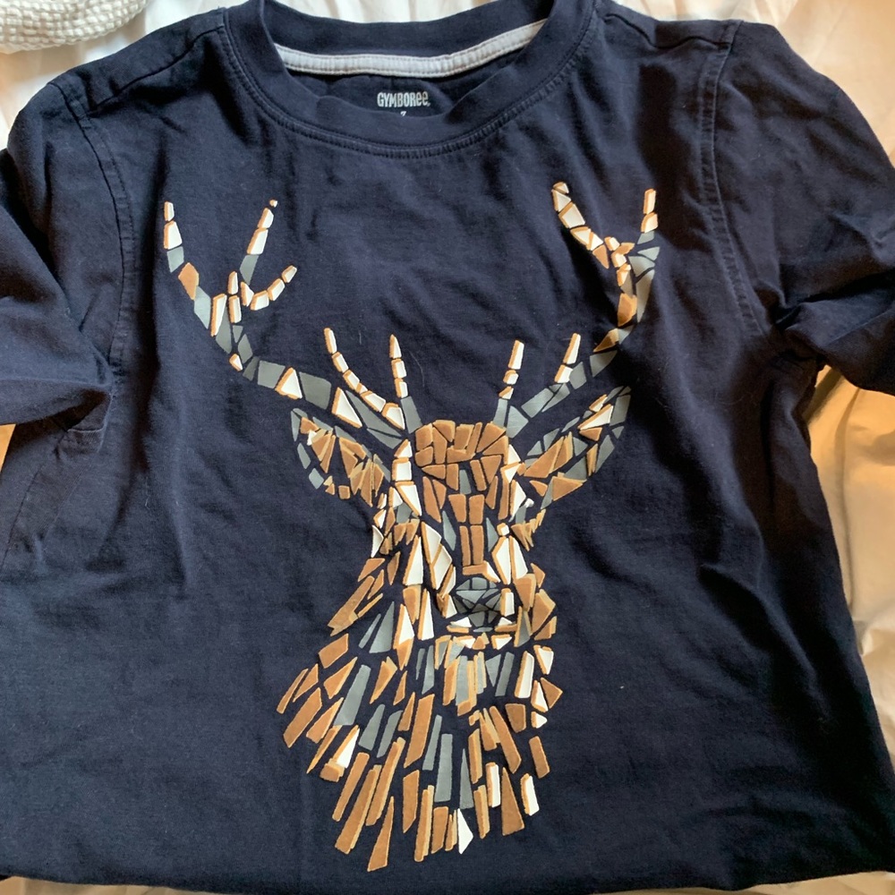 Gymboree Mosaic Deer Appliqué Long Sleeve T-shirt